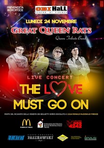 Great Queen Rats in concerto all'Obihall. Musica e beneficenza a favore della Casa Ronald McDonald