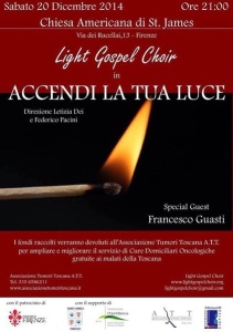 Concerto Gospel per l’A.T.T.: arriva “Accendi la tua luce”. Special Guest Francesco Guasti