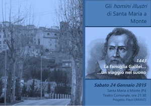 “1443 i Galilei da Santa Maria a Monte, un viaggio nel suono”: uno spettacolo al Teatro Comunale per la Giornata Galieliana