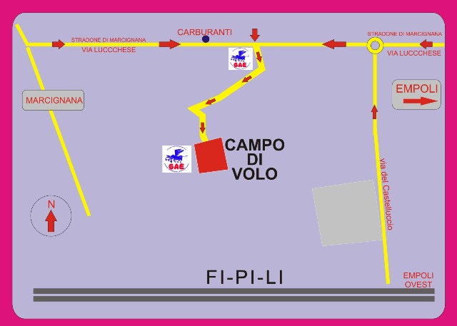 Cartina del Campo di Volo Marcignana Empoli