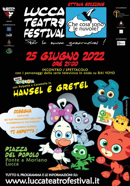 Lucca Teatro Festival 2022 – Che cosa sono le nuvole? rassegna di teatro per bambini di tutte le età e le loro famiglie