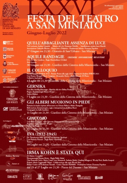 Festa del Teatro di San Miniato LXXVI edizione con il Dramma Popolare