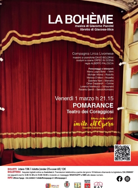 La Bohème di Giacomo Puccini al Teatro dei Coraggiosi di Pomarance