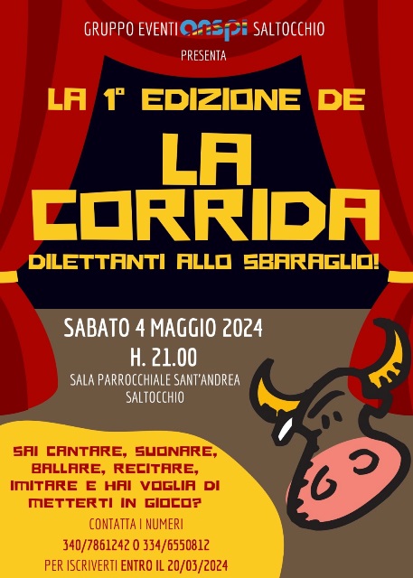 La Corrida dilettanti allo sbaraglio presso il Teatro del Centro S. Andrea di Saltocchio