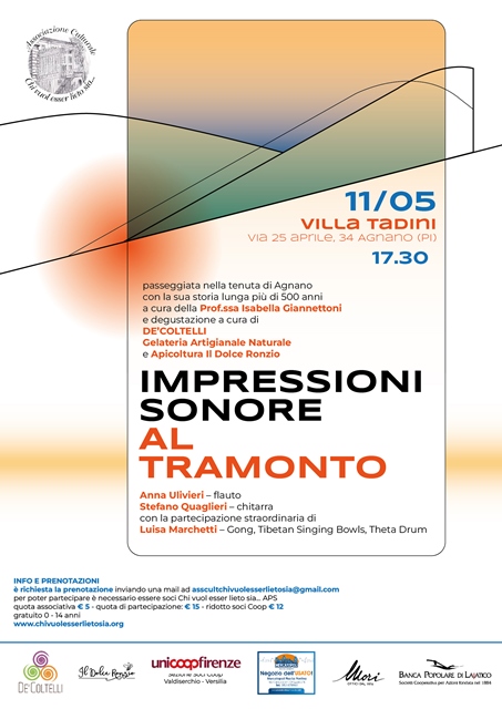 Impressioni sonore al Tramonto con passeggiata, degustazione e concerto al tramonto a Villa Tadini