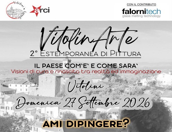 VitolinArte 2026, una giornata dedicata all’arte e al paesaggio. Iscizione per l’Estemporanea di pittura VitolinArte 2026, una giornata dedicata all’arte e al paesaggio. Iscizione per l’Estemporanea di pittura