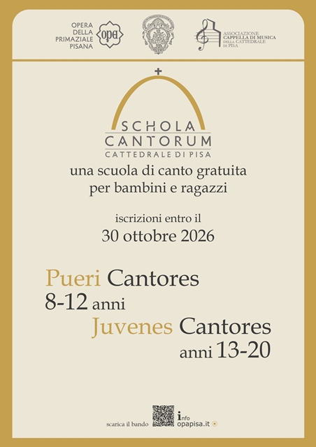 A Pisa nasce la Schola Cantorum della Cattedrale: una scuola di canto gratuita per bambini e ragazzi A Pisa nasce la Schola Cantorum della Cattedrale: una scuola di canto gratuita per bambini e ragazzi