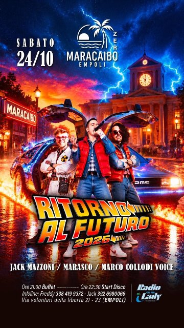 Ritorno al Futuro 2026 una serata Disco al Maracaibo Zero Ritorno al Futuro 2026 una serata Disco al Maracaibo Zero